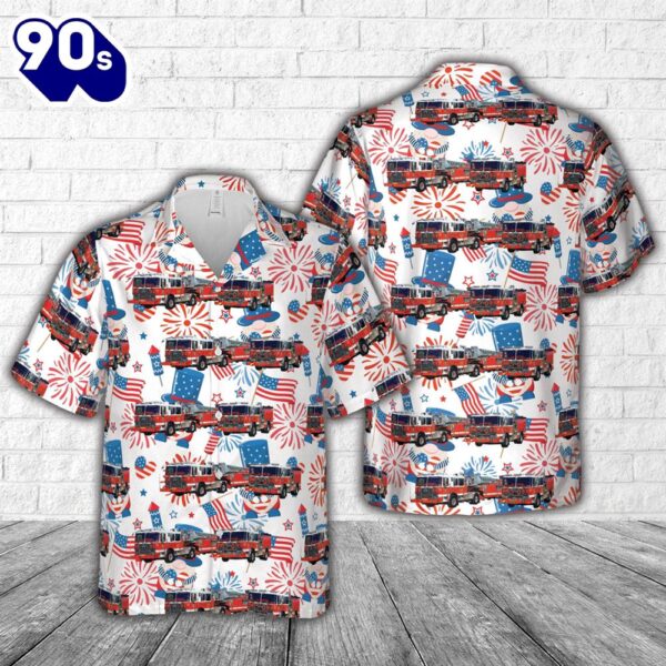 District of Columbia Fire and Emergency Medical Services Department Engine 30 & Truck 17 Da’ Heights, 4th Of July Hawaiian Shirt