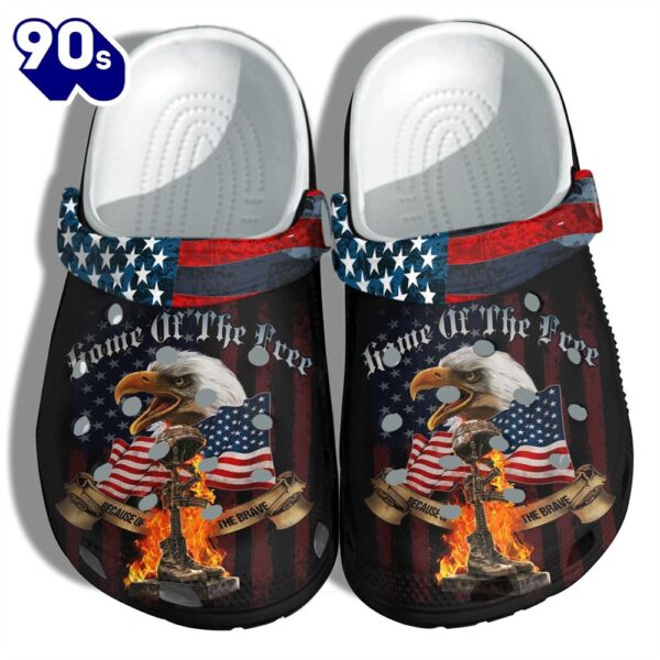 Eagle Hawk Brave America Flag Shoes Gift Women – Usa Veterans Home Of The Free 4Th Of July Shoes Birthday Gift