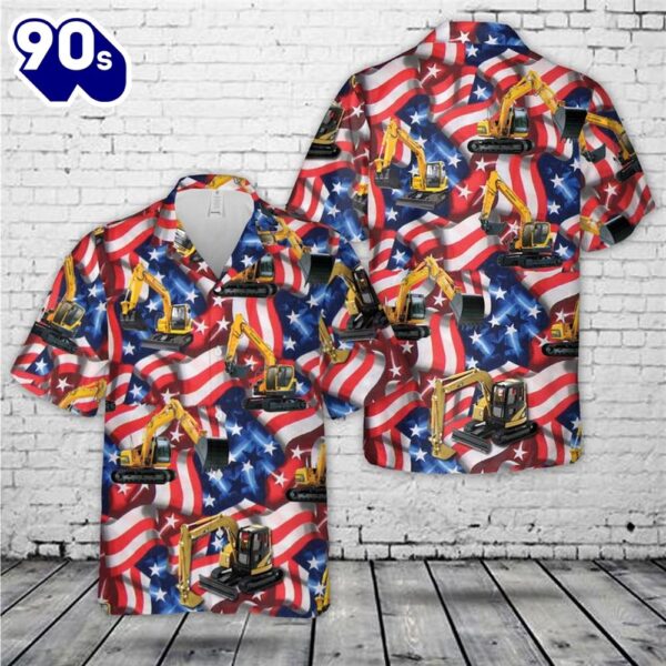 Excavator, 4th Of July Hawaiian Shirt