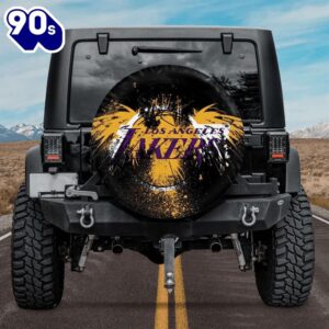 Los Angeles Lakers Logo Art Car Spare Tire Cover  For Fans