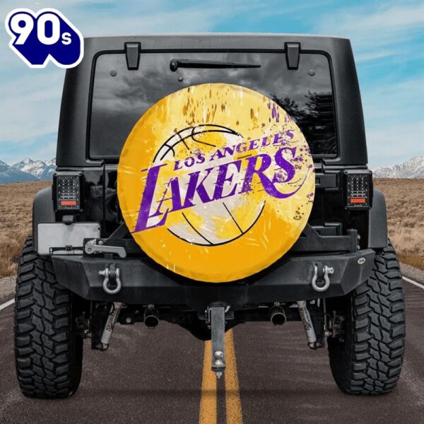 Los Angeles Lakers Logo Art Car Spare Tire Cover Gift For Fans