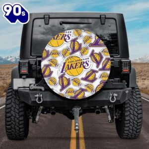 Los Angeles Lakers Logo Car Spare Tire Cover Gifts For Fans