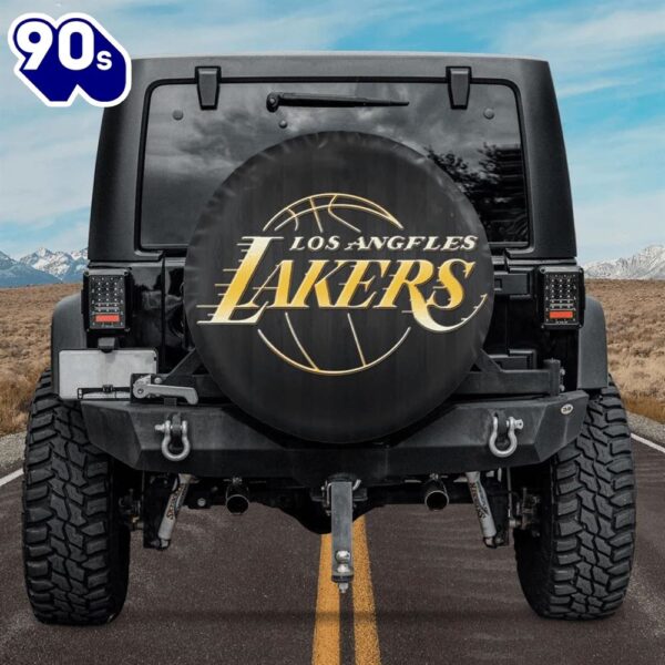 Los Angeles Lakers Logo Car Spare Tire Cover NBA 3D Gifts For Fans