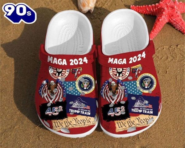Maga 2024 Stickers Trump Vote For Girl Independence Us Day Gift 4Th Of July Gifts Clog Shoes