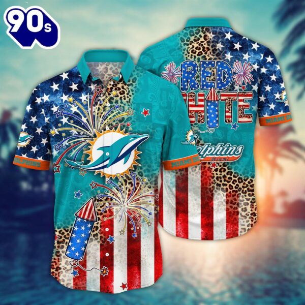 Miami Dolphins NFL Hawaiian Shirt Tshirt Independence Day New Summer Shirt