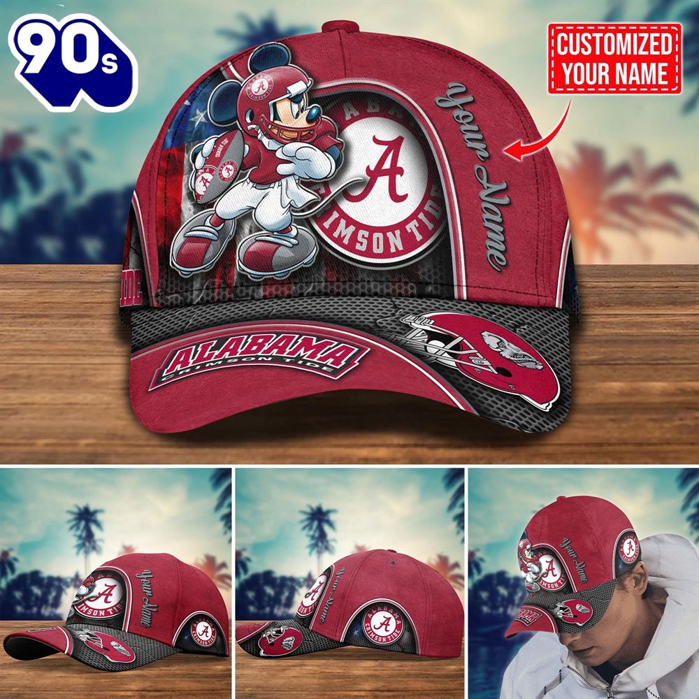 NCAA Alabama Crimson Tide Mickey New Arrivals Custom Cap NCAA Alabama Crimson Tide Mickey New Arrivals Custom Cap