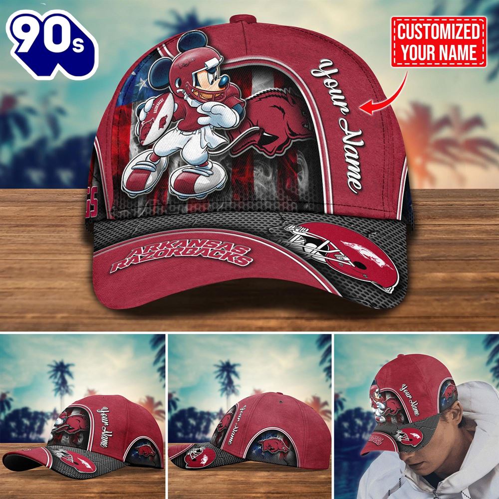 NCAA Arkansas Razorbacks Mickey New Arrivals Custom Cap NCAA Arkansas Razorbacks Mickey New Arrivals Custom Cap
