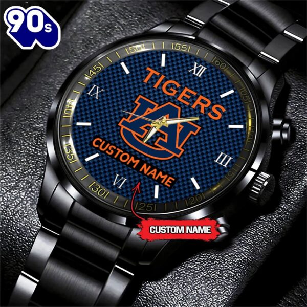 NCAA Auburn Tigers Football Game Time Custom Black Fashion Watch