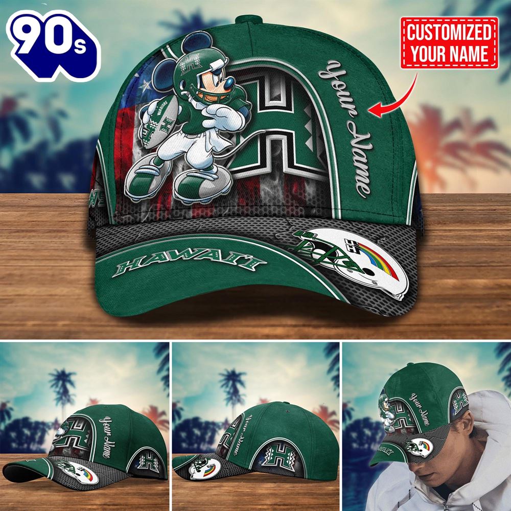 NCAA Hawaii Rainbow Warriors Mickey New Arrivals Custom Cap NCAA Hawaii Rainbow Warriors Mickey New Arrivals Custom Cap