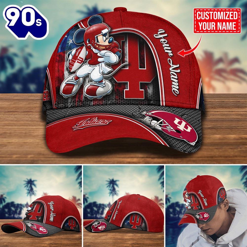 NCAA Indiana Hoosiers Mickey New Arrivals Custom Cap NCAA Indiana Hoosiers Mickey New Arrivals Custom Cap