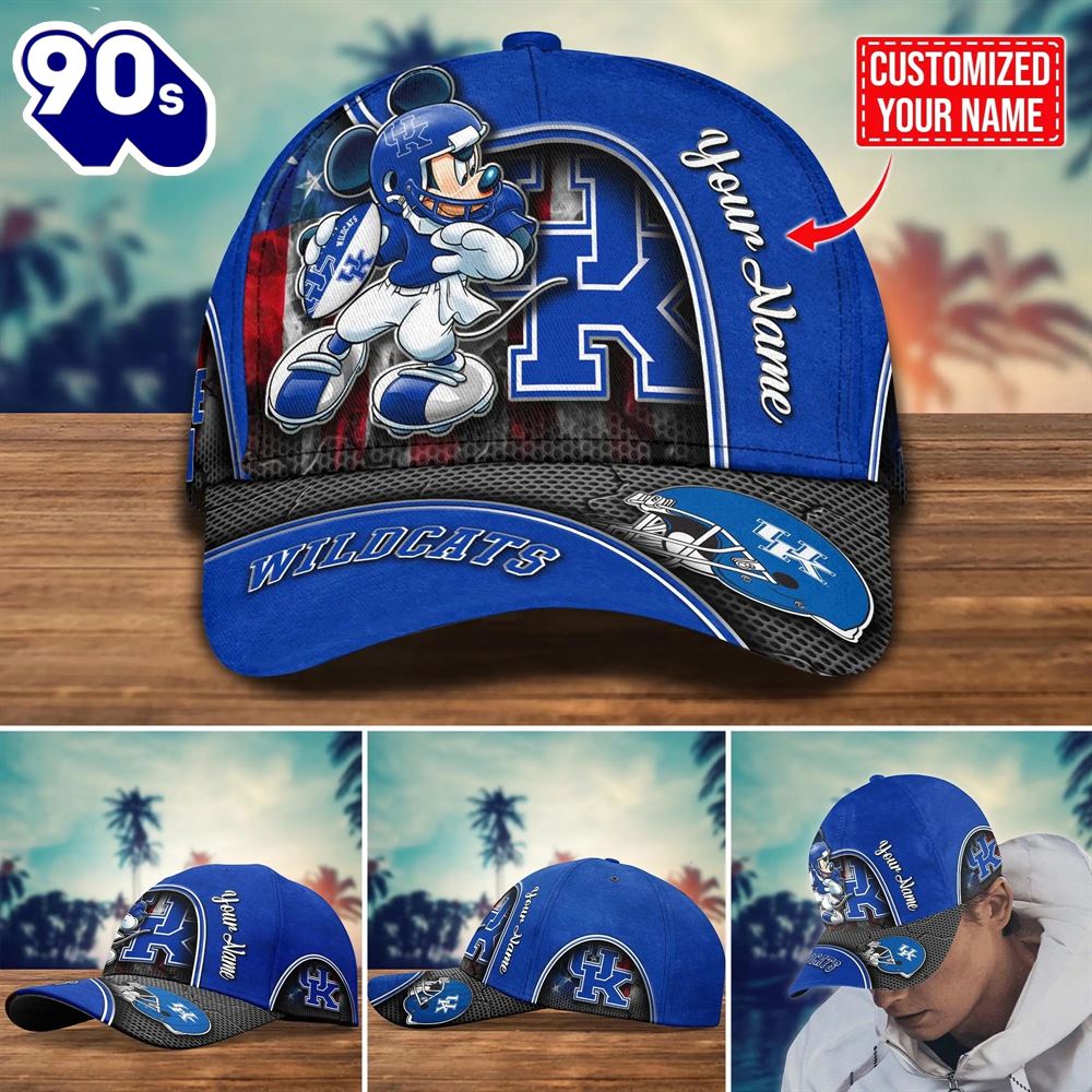 NCAA Kentucky Wildcats Mickey New Arrivals Custom Cap NCAA Kentucky Wildcats Mickey New Arrivals Custom Cap