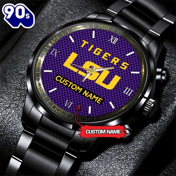 NCAA LSU Tigers Football Game Time Custom Black Fashion Watch