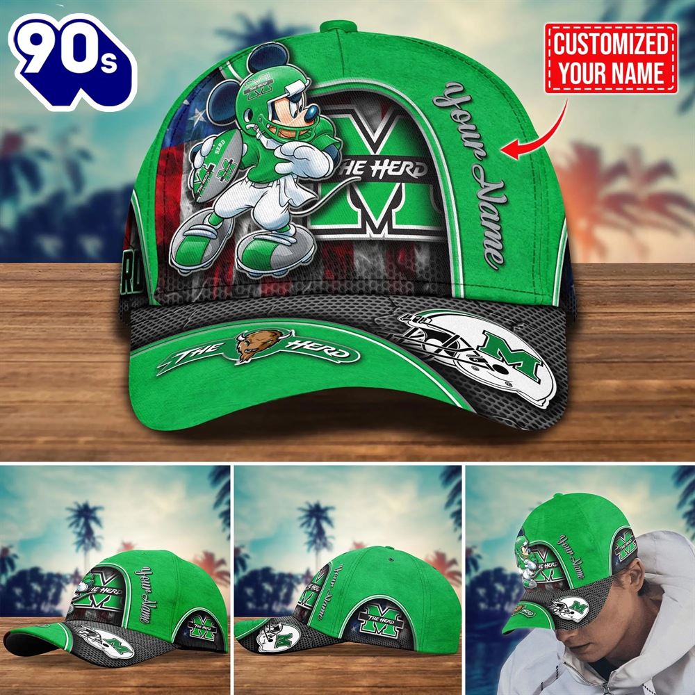 NCAA Marshall Thundering Herd Mickey New Arrivals Custom Cap NCAA Marshall Thundering Herd Mickey New Arrivals Custom Cap