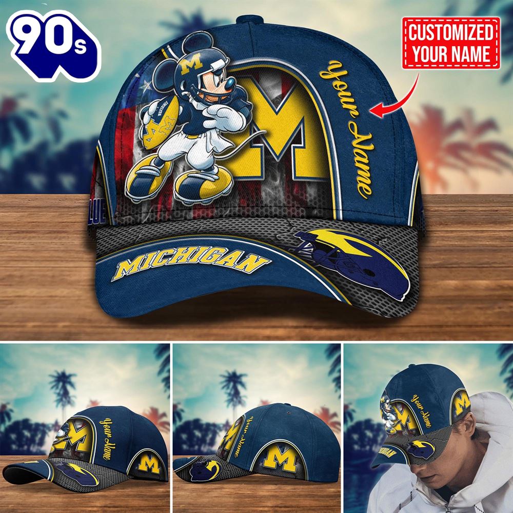 NCAA Michigan Wolverines Mickey New Arrivals Custom Cap NCAA Michigan Wolverines Mickey New Arrivals Custom Cap