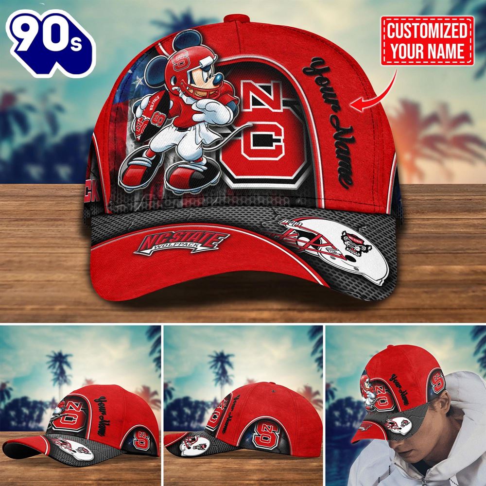 NCAA NC State Wolfpack Mickey New Arrivals Custom Cap NCAA NC State Wolfpack Mickey New Arrivals Custom Cap