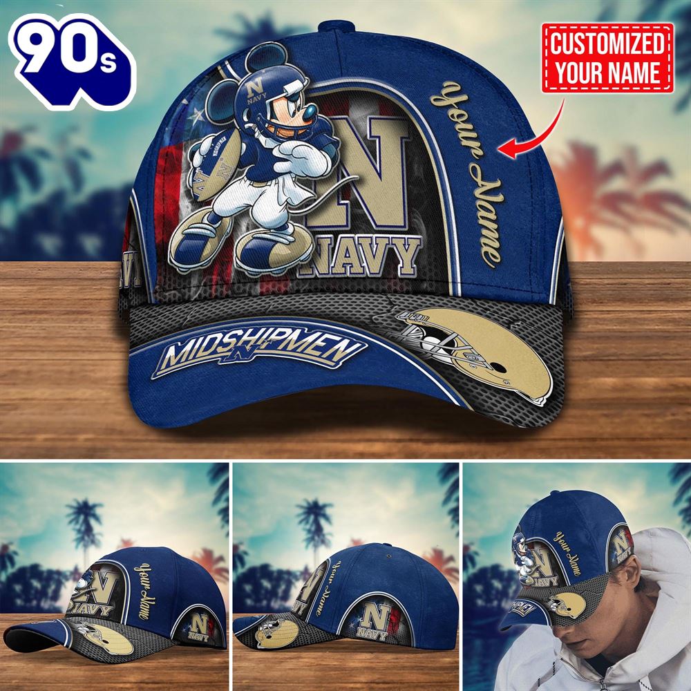 NCAA Navy Midshipmen Mickey New Arrivals Custom Cap NCAA Navy Midshipmen Mickey New Arrivals Custom Cap