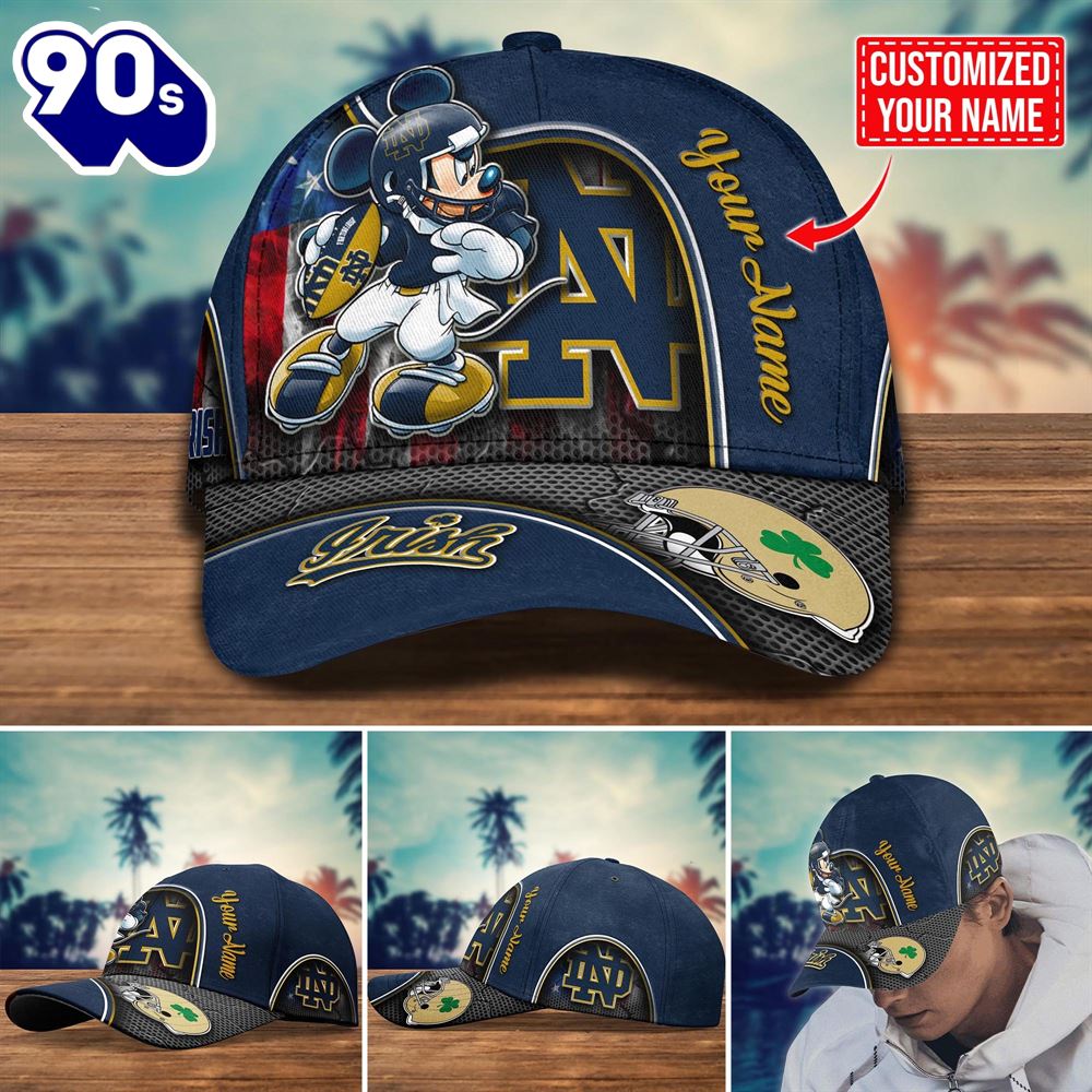 NCAA Notre Dame Fighting Irish Mickey New Arrivals Custom Cap NCAA Notre Dame Fighting Irish Mickey New Arrivals Custom Cap