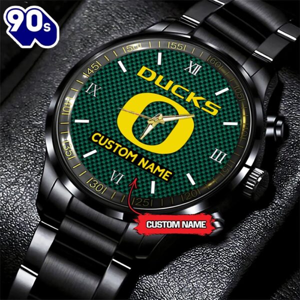 NCAA Oregon Ducks Football Game Time Custom Black Fashion Watch