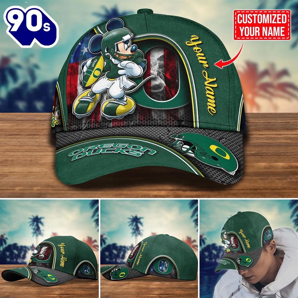 NCAA Oregon Ducks Mickey New Arrivals Custom Cap NCAA Oregon Ducks Mickey New Arrivals Custom Cap