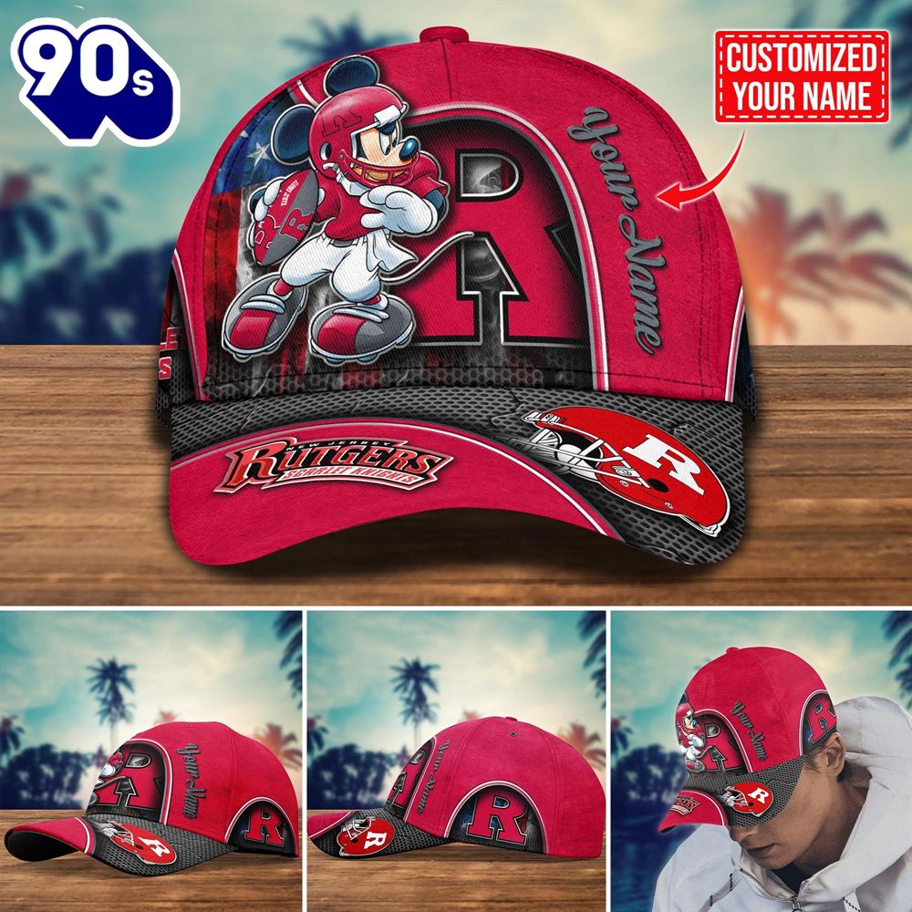 NCAA Rutgers Scarlet Knights Mickey New Arrivals Custom Cap NCAA Rutgers Scarlet Knights Mickey New Arrivals Custom Cap