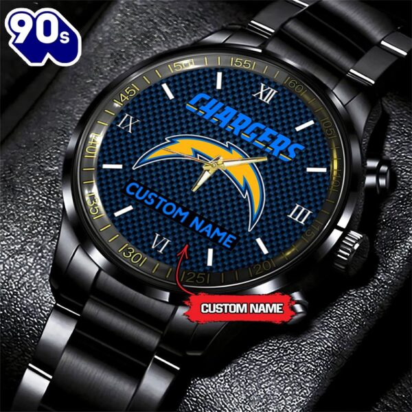 NCAA San Diego Chargers Football Game Time Custom Black Fashion Watch