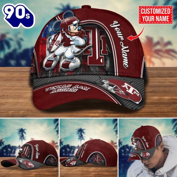 NCAA Texas A&ampM Aggies Mickey New Arrivals Custom Cap