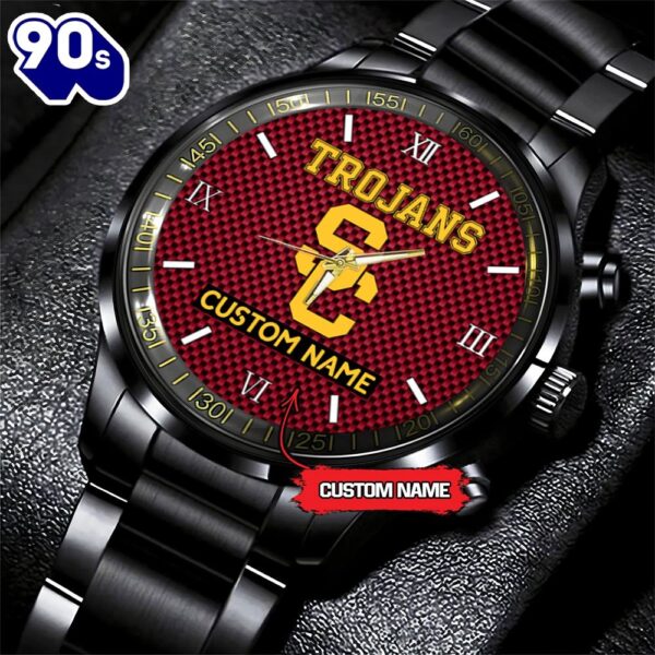 NCAA USC Trojans Football Game Time Custom Black Fashion Watch