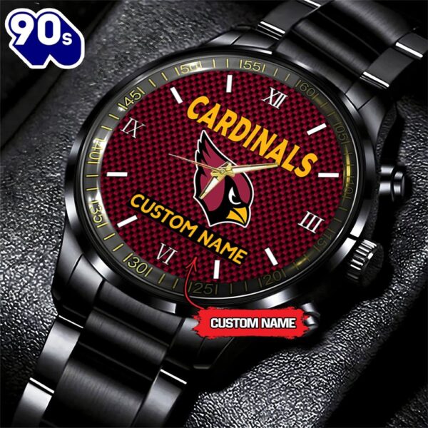 NFL Arizona Cardinals Football Game Time Custom Black Fashion Watch