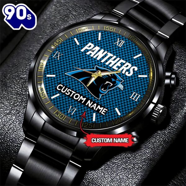 NFL Carolina Panthers Football Game Time Custom Black Fashion Watch