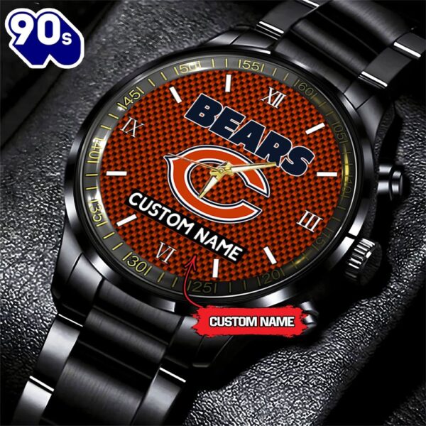 NFL Chicago Bears Football Game Time Custom Black Fashion Watch