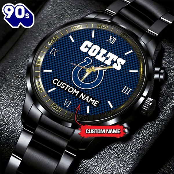 NFL Indianapolis Colts Football Game Time Custom Black Fashion Watch