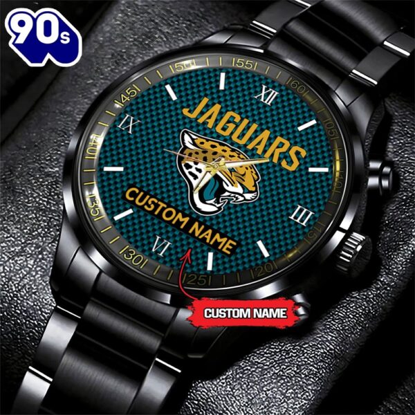 NFL Jacksonville Jaguars Football Game Time Custom Black Fashion Watch