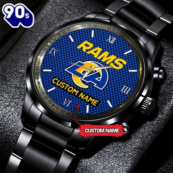 NFL Los Angeles Rams Football Game Time Custom Black Fashion Watch