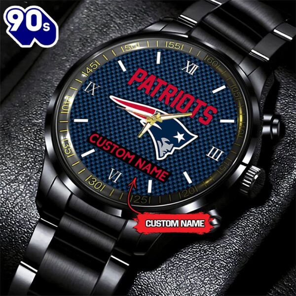 NFL New England Patriots Football Game Time Custom Black Fashion Watch