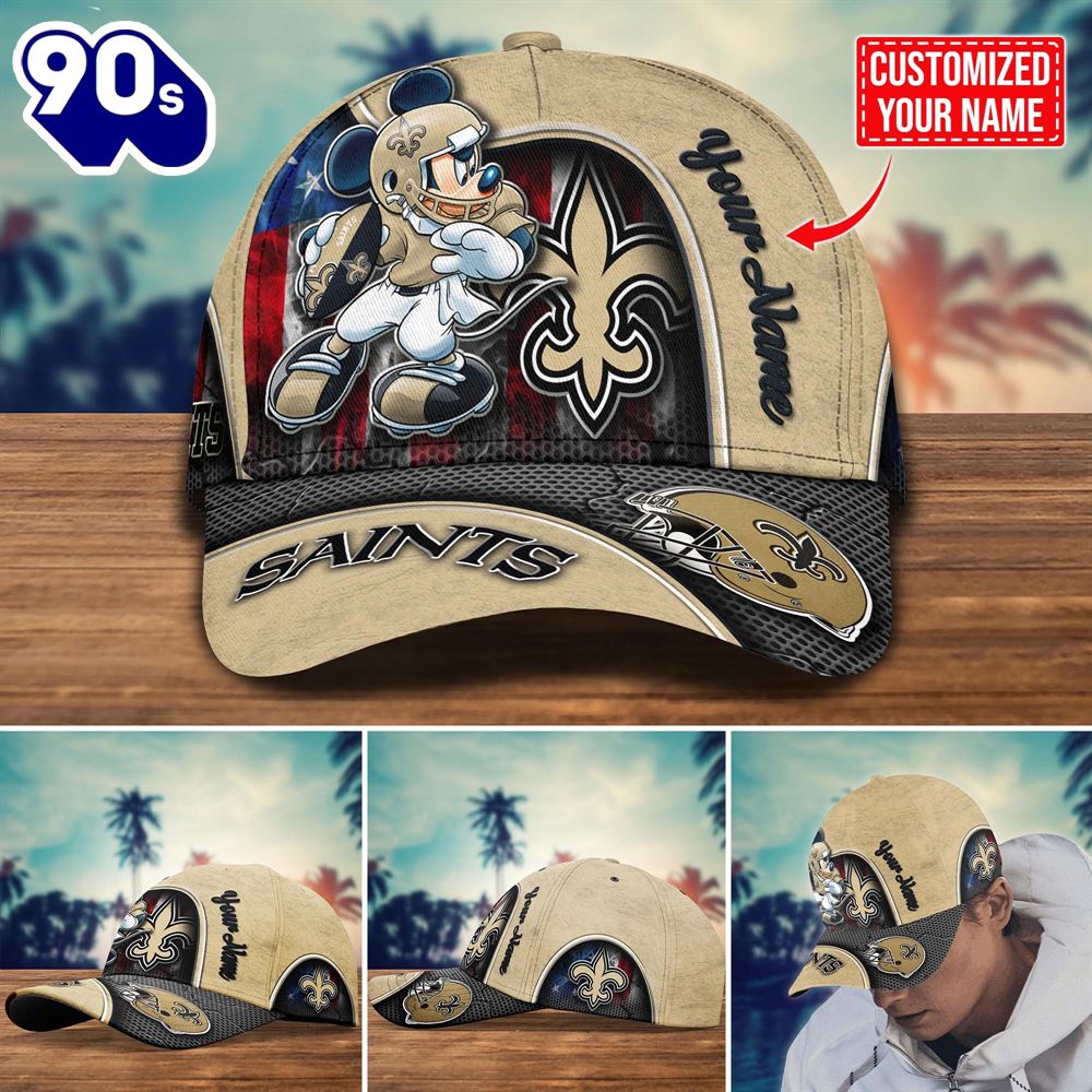 NFL New Orleans Saints Mickey New Arrivals Custom Cap NFL New Orleans Saints Mickey New Arrivals Custom Cap