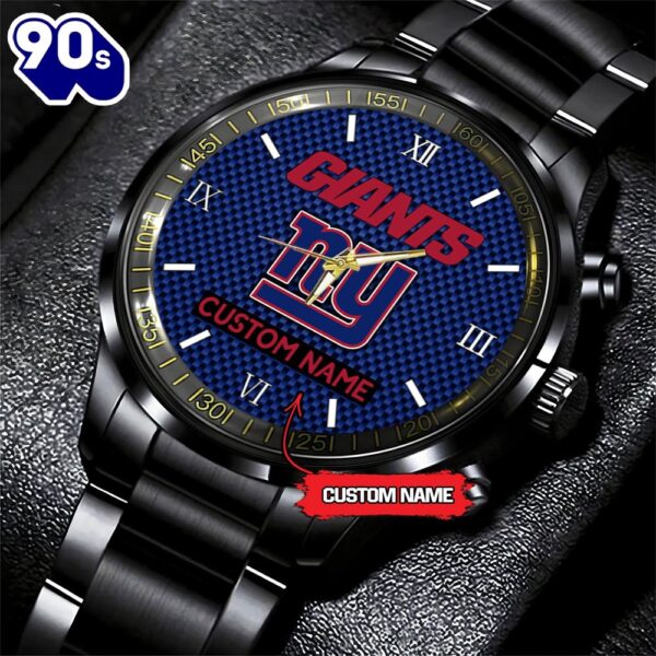 NFL New York Giants Football Game Time Custom Black Fashion Watch