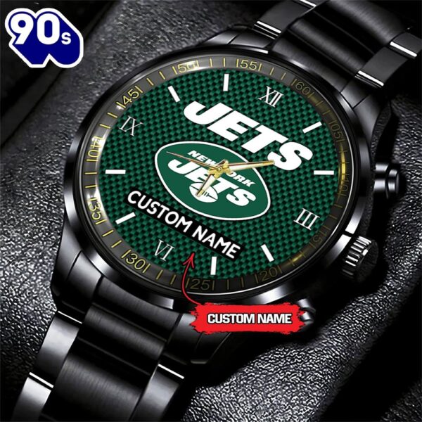 NFL New York Jets Football Game Time Custom Black Fashion Watch