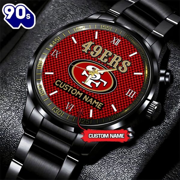 NFL San Francisco 49ers Football Game Time Custom Black Fashion Watch