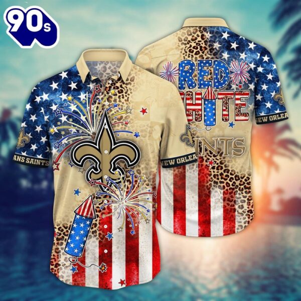 New Orleans Saints NFL Hawaiian Shirt Tshirt Independence Day New Summer Shirt