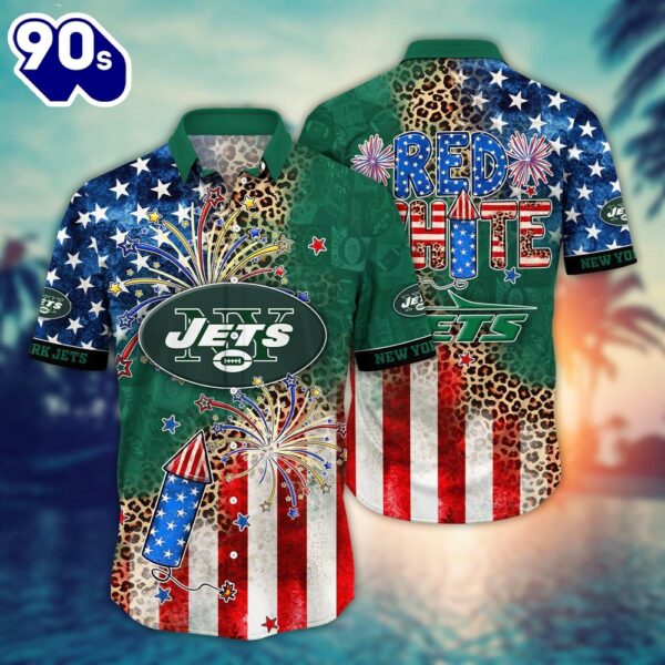 New York Jets NFL Hawaiian Shirt Tshirt Independence Day New Summer Shirt