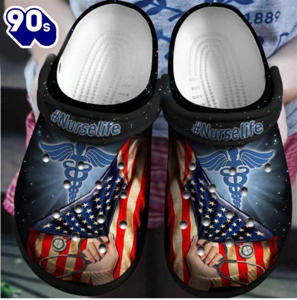 Nurse Caduceus Shoes 4Th Of July – Nurse Life Custom Shoes Independence Gift For Women Men