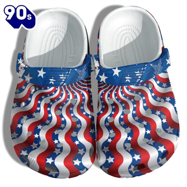 Pattern Reality America Flag Shoes Gift Women – Twinkle Star Usa Happy 4Th Of July Shoes Birthday Gift