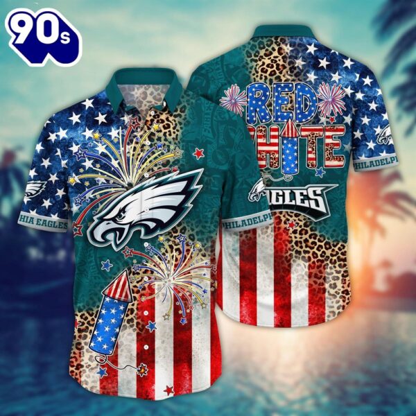 Philadelphia Eagles NFL Hawaiian Shirt Tshirt Independence Day New Summer Shirt