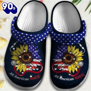 Sunflower Nurse Usa Flag Shoes…