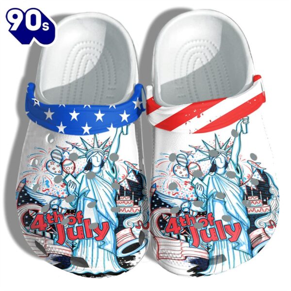 Usa Statue Of Liberty 4Th Of July Shoes Gift Women – Party Happy National Day Cake America Flag Shoes Birthday Gift
