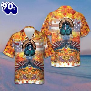 American Turkey Thanksgiving Hawaiian Shirt…