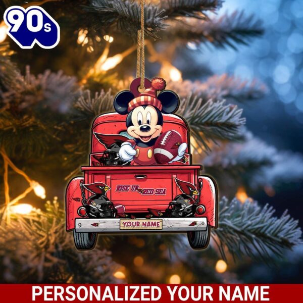 Arizona Cardinals Mickey Mouse Ornament Personalized Your Name Sport Home Decor