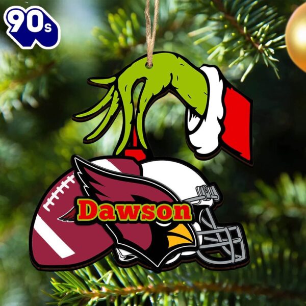 Arizona Cardinals Personalized Your Name Grinch And Football Ornament