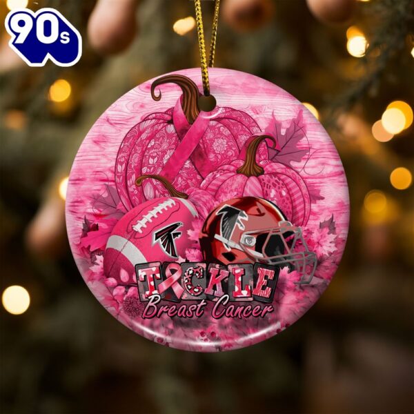 Atlanta Falcons  Breast Cancer And Sport Team Ceramic Ornament