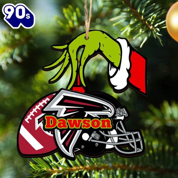 Atlanta Falcons Personalized Your Name Grinch And Football Ornament